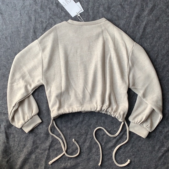 Zara women’s beige ruched soft sweatshirt| Size S - Picture 11 of 11